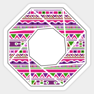 Ethnic octagon (pink) Sticker